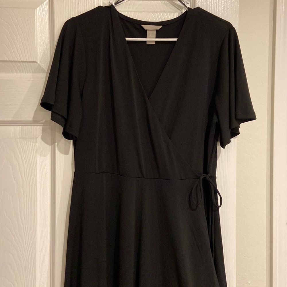 (2/$20) H&M Faux Wrap Dress - Black